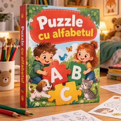 Puzzle cu alfabetul — litere care nu se mai confundă