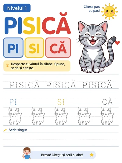 PISICĂ — PI-SI-CĂ — Nivelul 1
