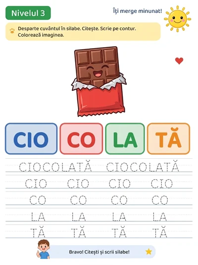 CIOCOLATĂ — CIO-CO-LA-TĂ — Nivelul 3